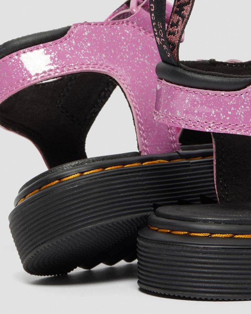 Pink Kids' Dr Martens Junior Klaire Glitter Sandals | CA 717BEX